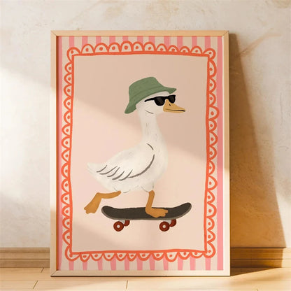 Trendy Playful Animal Poster Kids