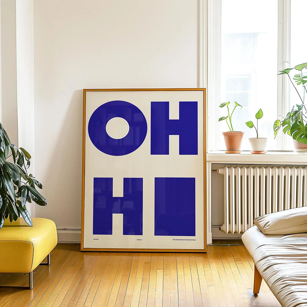Modern Text OH HI and OK Poster Canvas Print
