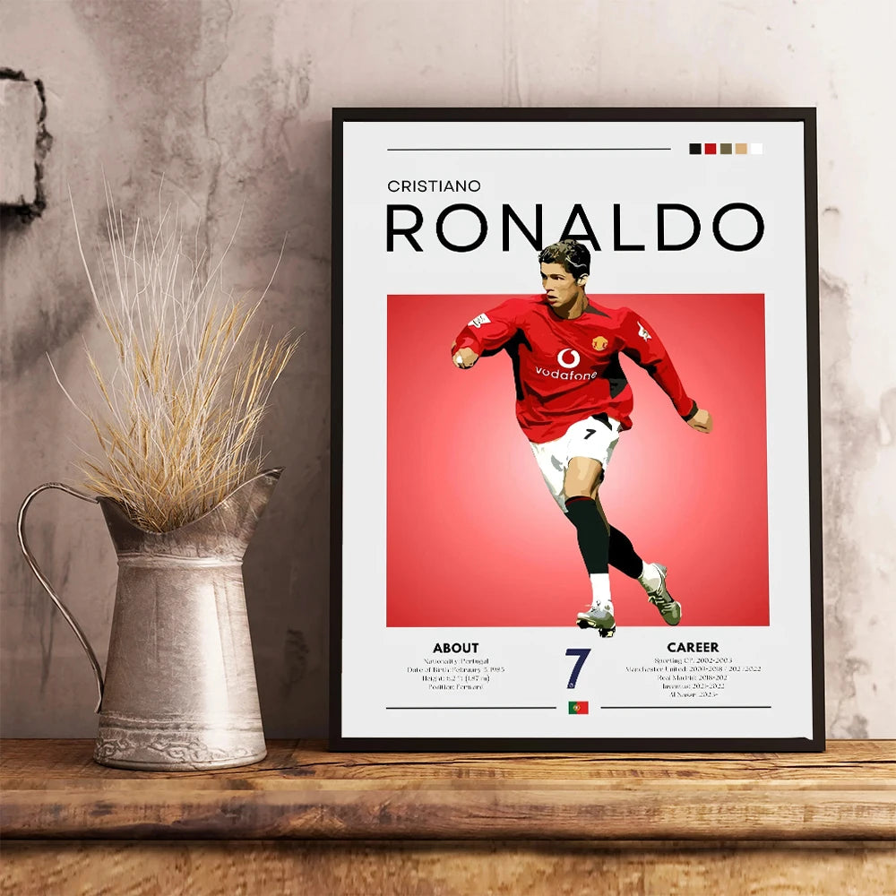 Famous Football Star Poster Modern Inspirational Canvas Painting Picture Soccer Wall Art Home Decoration Print Living Room Decor