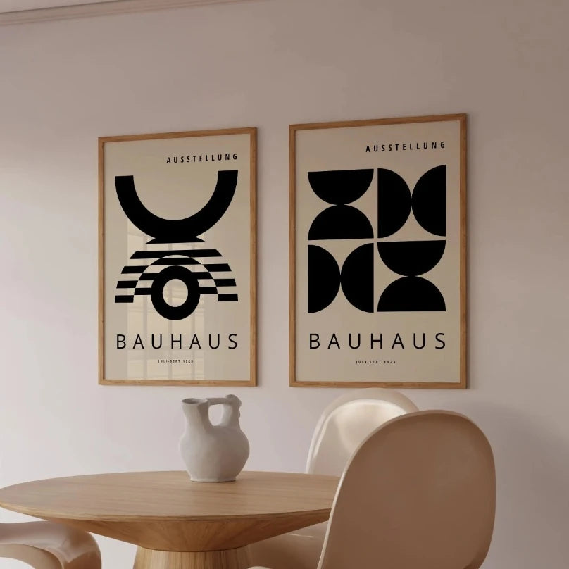 Black & Beige Bauhaus Canvas Prints