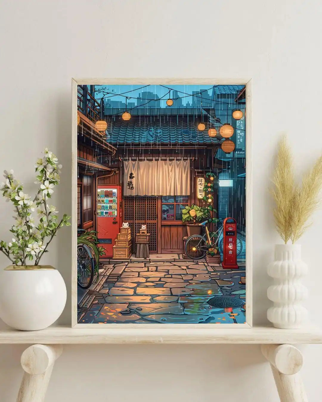 Tokyo Teahouse Cartoon Japanese Print
