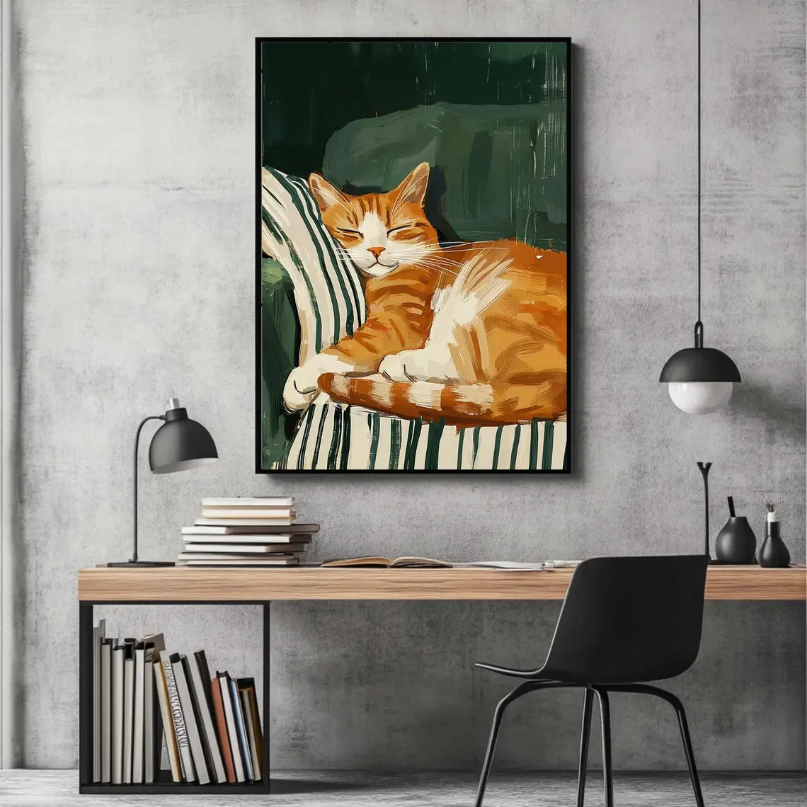 Sleeping Cat Large Wall Art