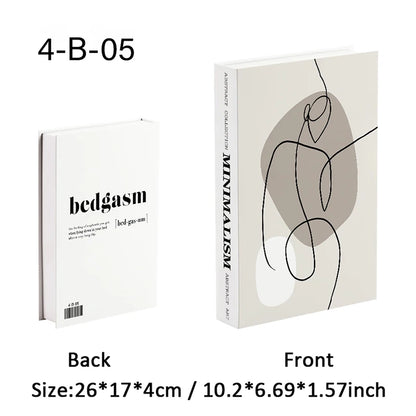 Abstract Bauhaus Luxury Decorative Books Boho Fake Book Storage Box Home Decor Coffee Table Shlef Bedroom Living Room Decoration