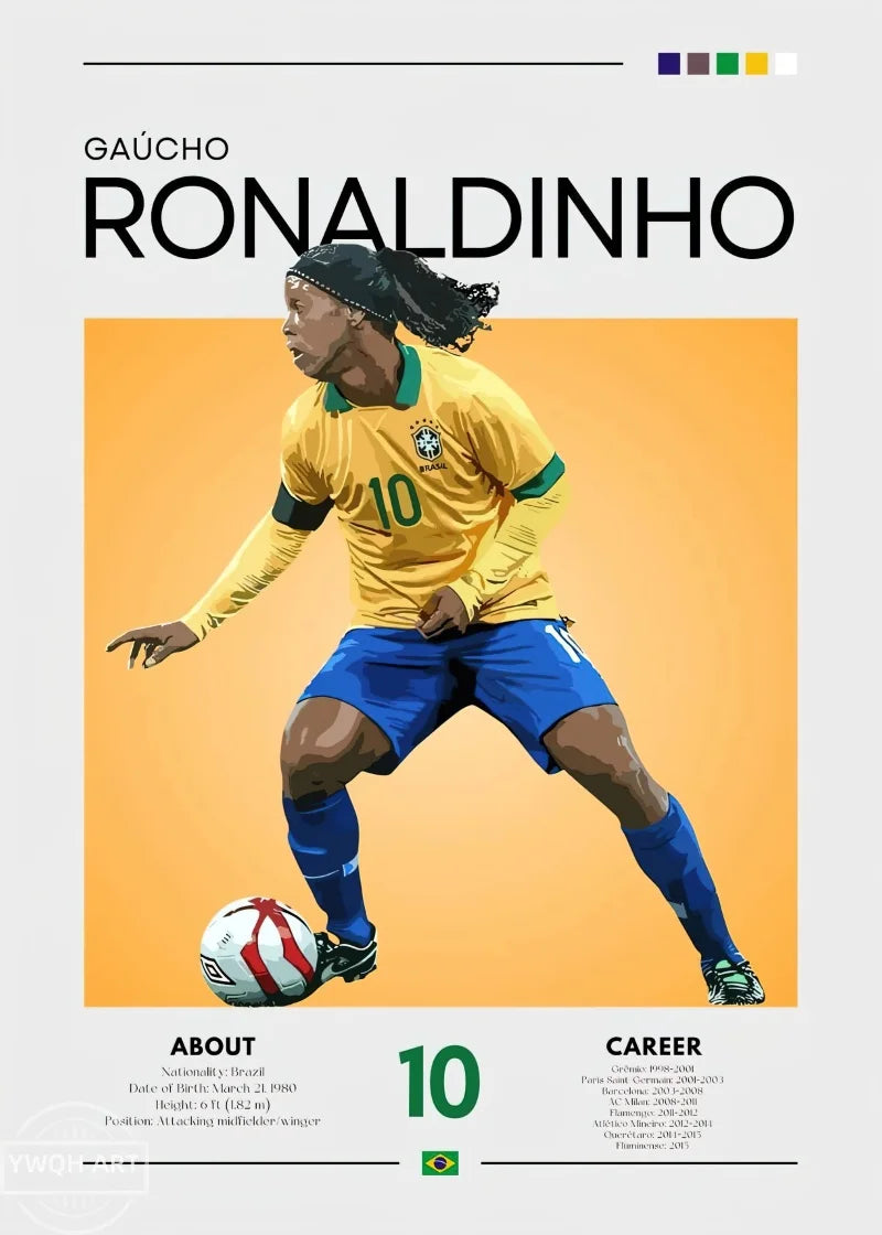 Famous Football Star Poster Modern Inspirational Canvas Painting Picture Soccer Wall Art Home Decoration Print Living Room Decor
