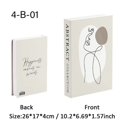 Abstract Bauhaus Luxury Decorative Books Boho Fake Book Storage Box Home Decor Coffee Table Shlef Bedroom Living Room Decoration