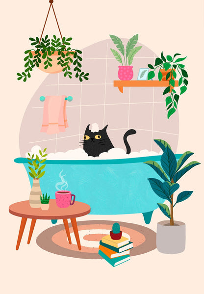 Cartoon Cute Cat's life Poster