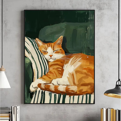 Sleeping Cat Large Wall Art