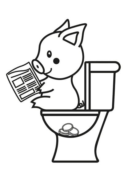 Funny Bathroom WC Sign Nordic Canvas Wall Art