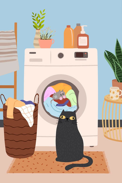 Cartoon Cute Cat's life Poster