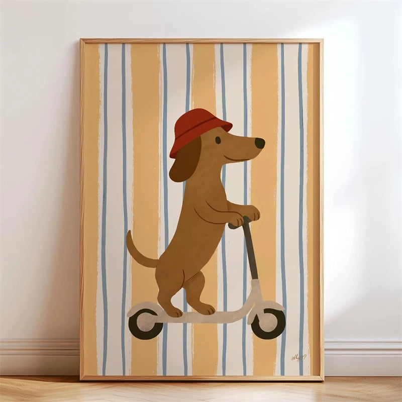 Trendy Playful Animal Poster Kids