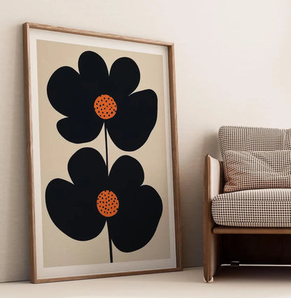 Mid-Century Modern Minimalist Floral Art Print