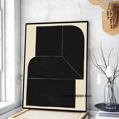 1pc Abstract Line Lemon Flower Vase Geometry Nordic Poster Paper Print Home Bedroom Entrance Bar Cafe Art Painting Decoration