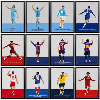 Famous Soccer Spoters Poster Canvas Printing Poster Soccer Home Room Wall Art Decor Players Fans Gift Prints Wall Decoration
