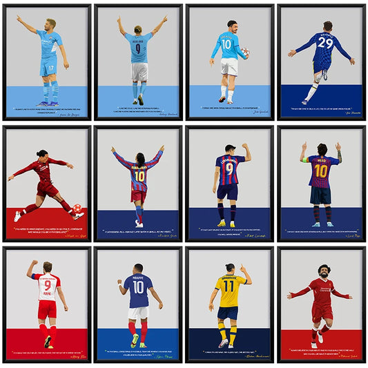 Famous Soccer Spoters Poster Canvas Printing Poster Soccer Home Room Wall Art Decor Players Fans Gift Prints Wall Decoration