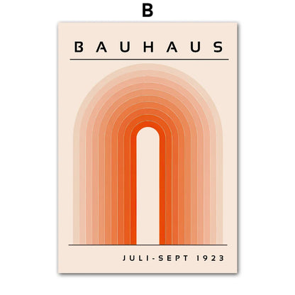 Bauhaus Geometric Lines Rainbow Poster