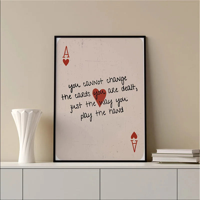 Ace Card Positive Sayings Canvas Wall Art