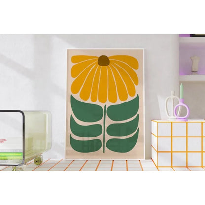Retro Sunflower Art Print