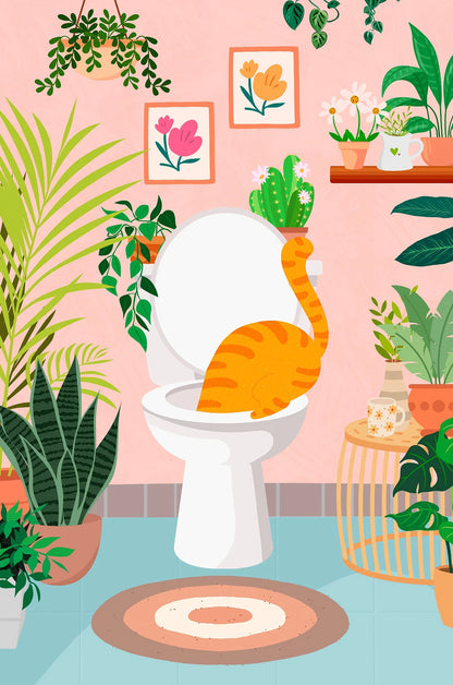 Cartoon Cute Cat's life Poster
