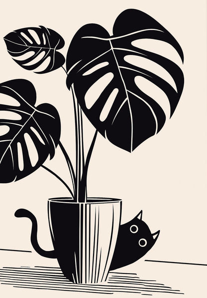 Cartoon Cute Cat's life Poster