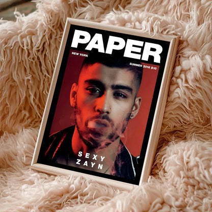 Singer Z-Zayn M-Malik Whitepaper Poster Waterproof Paper Sticker Coffee House Bar Aesthetic Art Wall Painting