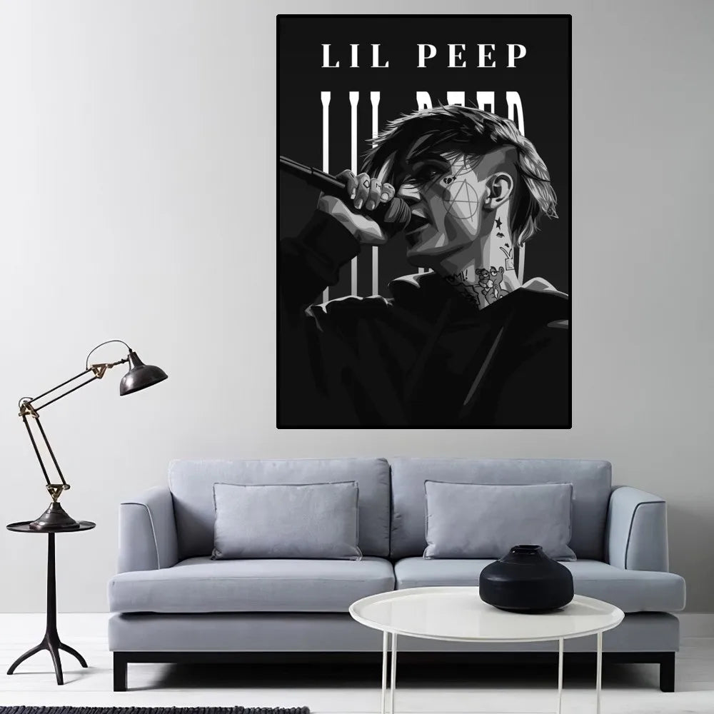 L-Lil P-Peep Hot Singer Poster Home Room Decor Livingroom Bedroom Aesthetic Art Wall Painting Stickers