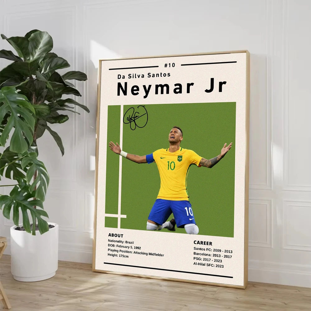 World Famous Football Player Soccer Star R-Ronaldos Sport Poster Canvas Painting Nordic Wall Art Pictures Home Boy Room Decor