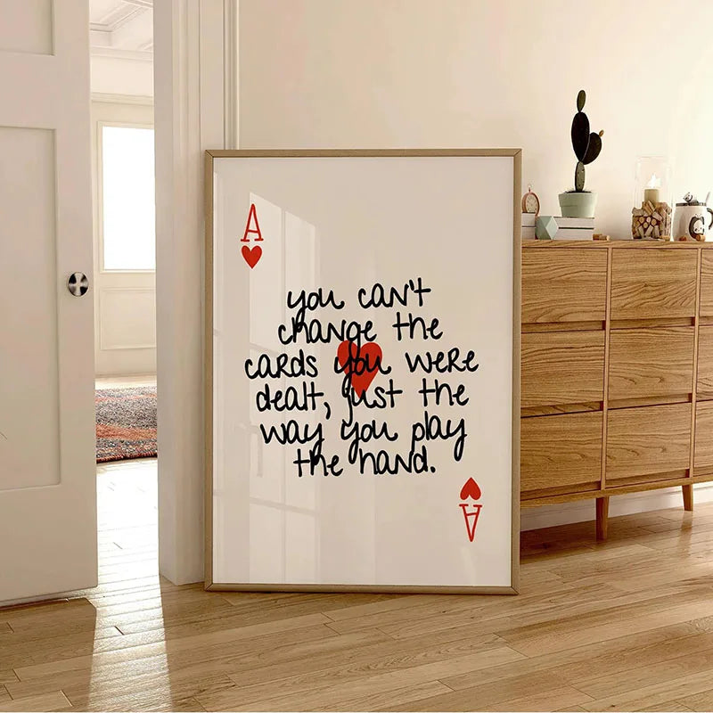 Ace Card Positive Sayings Canvas Wall Art