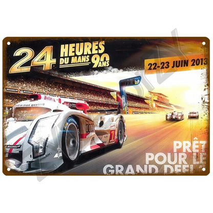 24H Lemans Racing Compettion in 1999 Metal Tin Sign Decor Vintage Wall Plate Poster Classic Tinplate Plaques Garage Bar Decor