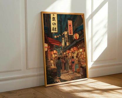 Tokyo Teahouse Cartoon Japanese Print