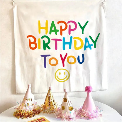 Happy Birthday Background Tapestry Cloth