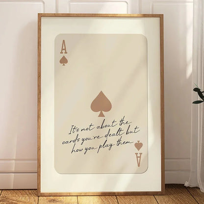 Ace Card Positive Sayings Canvas Wall Art