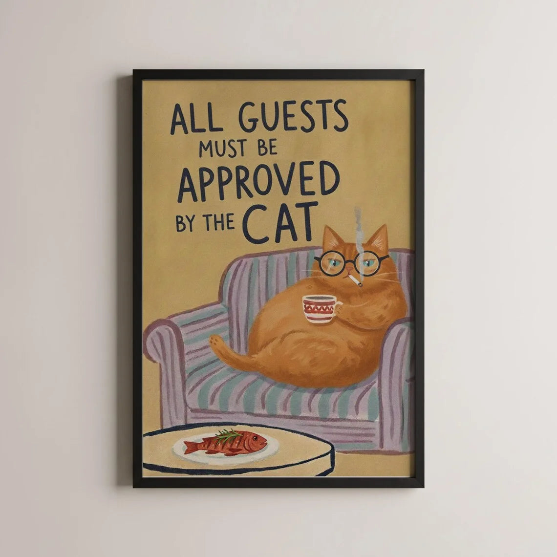 Funny Cat Poster, Trendy Wall Art