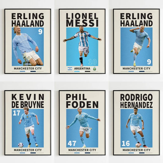 Modern Realistic Character Wall Art Painting Pop Soccer Poster Football Stars Arena Canvas Prints Dorm Room Home Decor