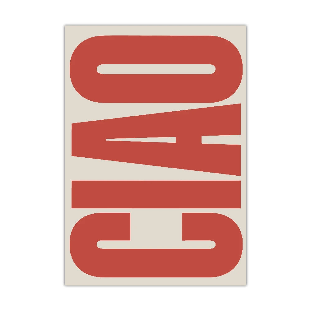 Modern Ciao Letters Poster Wall Art