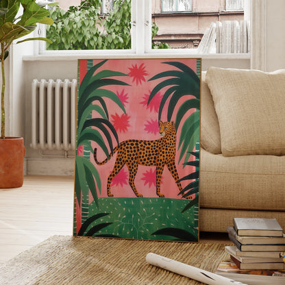 Pink And Green Cheetah In The Jungle Poster