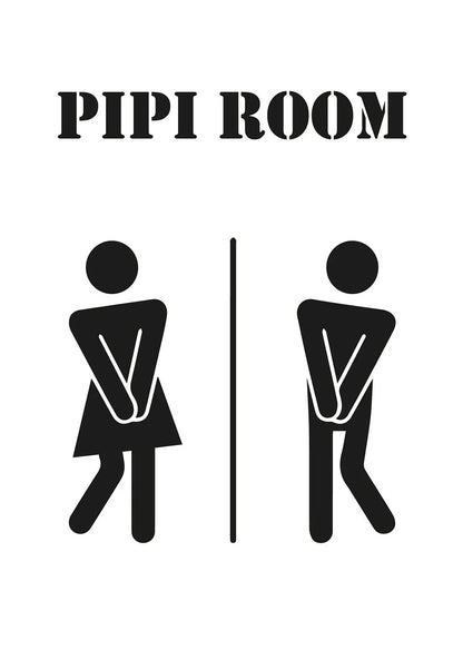 Funny Bathroom WC Sign Nordic Canvas Wall Art