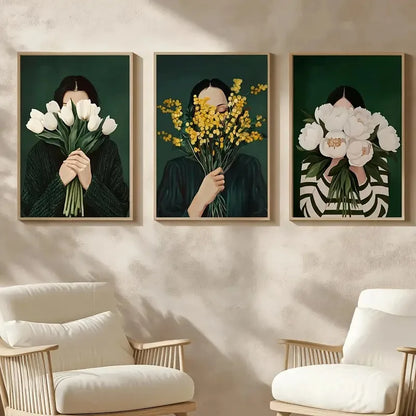 Green Abstract Figures Canvas Print