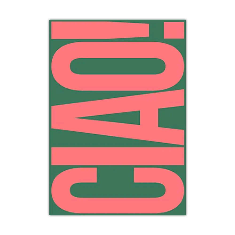 Modern Ciao Letters Poster Wall Art