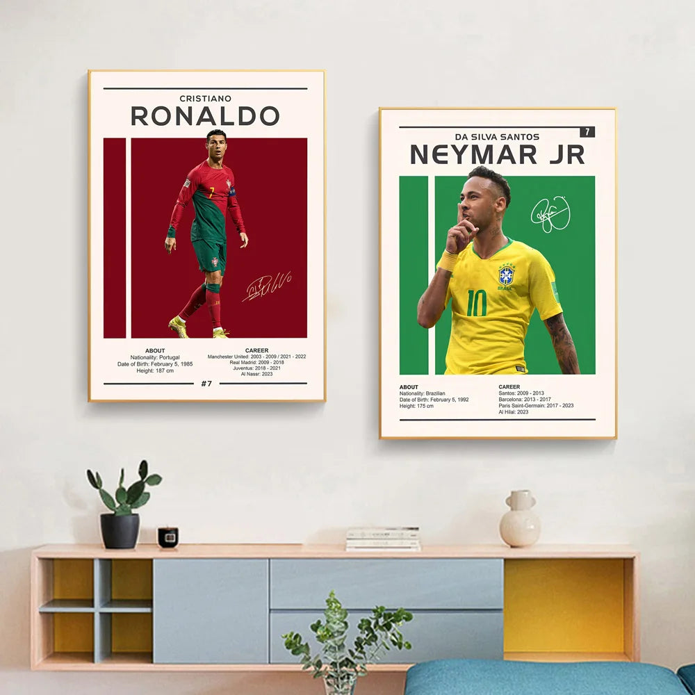 Soccer Star Signature Poster And Prints Argentina Football M-maradona Signed Canvas Wall Art Sprot Player Decorative Painting