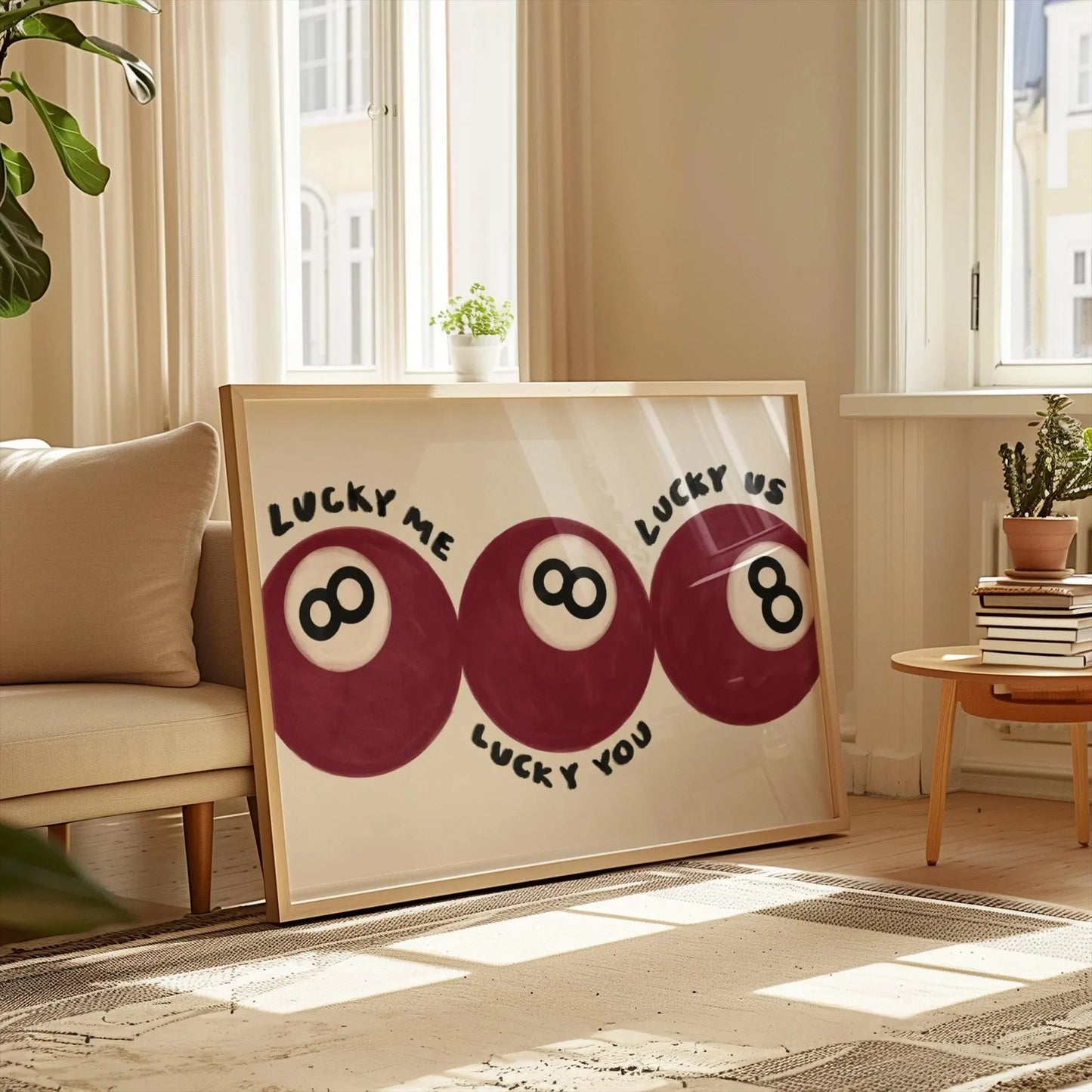 Red No.8 Ball Lucky Me Lucky You Canvas Print