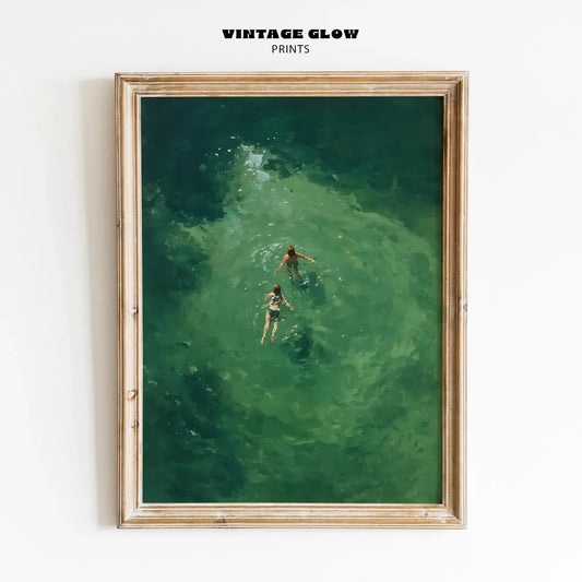 Swimming In Green Abstract Print