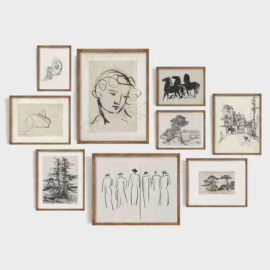 Vintage Sketch Print Canvas Print
