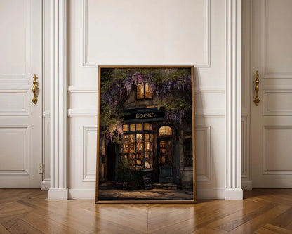 Bookstore Art Print, Cozy Bookshop Illustration