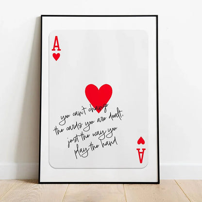 Ace Card Positive Sayings Canvas Wall Art