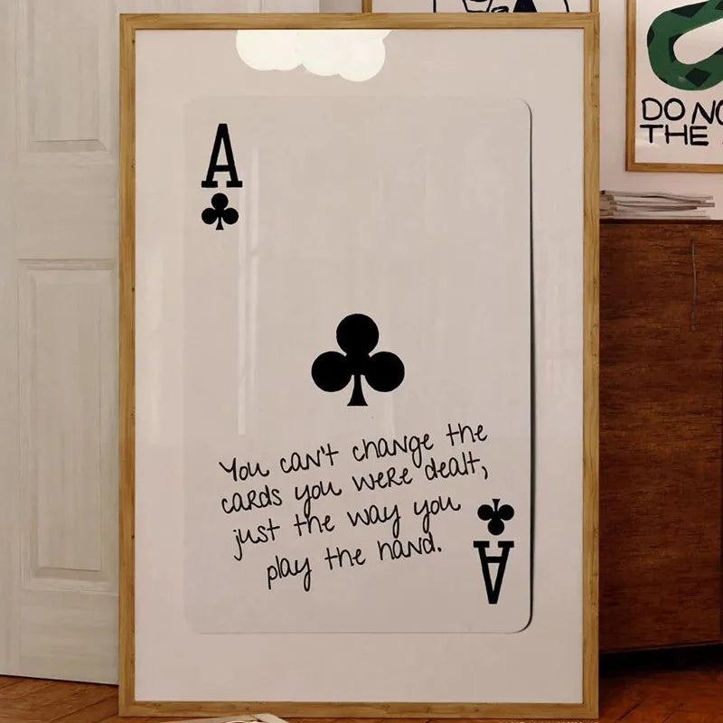 Ace Card Positive Sayings Canvas Wall Art