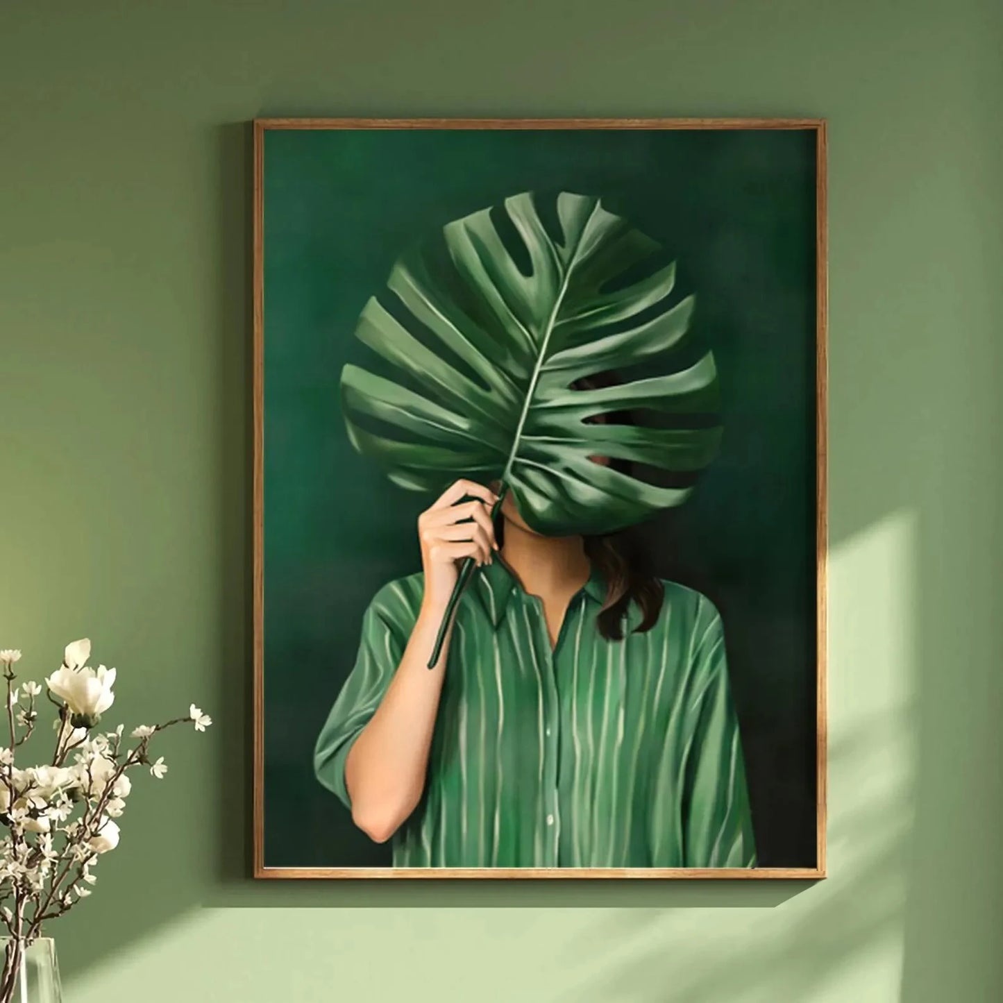 Green Abstract Figures Canvas Print