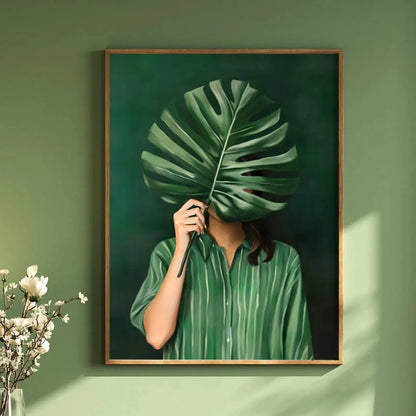 Green Abstract Figures Canvas Print