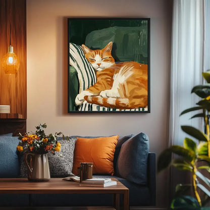 Sleeping Cat Large Wall Art