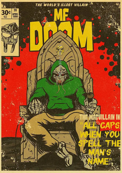 MF Doom Hip Hop Rap Music Retro Posters