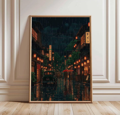 Tokyo Teahouse Cartoon Japanese Print